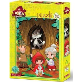 Art Kids 4503 Pelerinli Kız 34x48 cm 50 Parça Puzzle