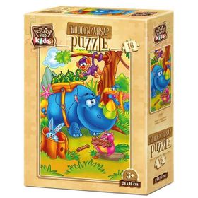 Art Kids Çalışkan Gergedan 16 Parça Ahşap Puzzle