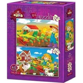 Art Kids Çiftçi Kız 35 + 60 Parça Puzzle