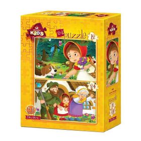 Art Kids Kırmızı Pelerinli Kız 12 + 24 Parça Puzzle