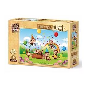 Art Kids Maymunlar Partisi 50 Parça Ahşap Puzzle