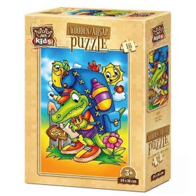 Art Kids Okul Yolu 16 Parça Ahşap Puzzle