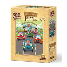 Art Kids Sevimli Sürücüler 100 Parça Ahşap Puzzle