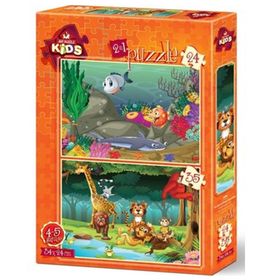 Art Kids Su Altı ve Orman Hayvanları 24+35 Parça Puzzle