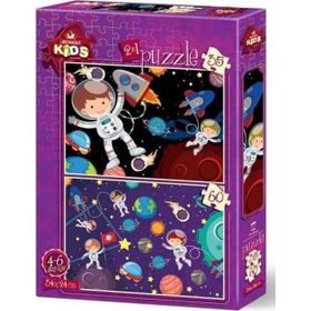 Art Kids Uzay Temalı İkili 35 ve 60 Parça Puzzle