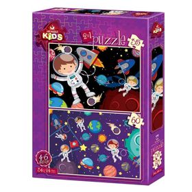 Art Kids Uzay Temalı İkili 35 ve 60 Parça Puzzle