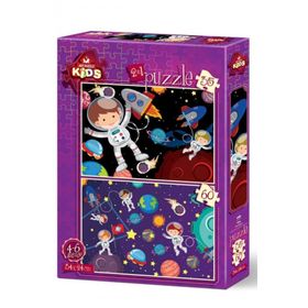 Art Kids Uzay Temalı İkili 35 ve 60 Parça Puzzle