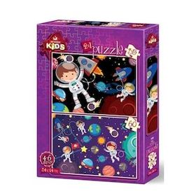 Art Kids Uzay Temalı İkili 35 ve 60 Parça Puzzle
