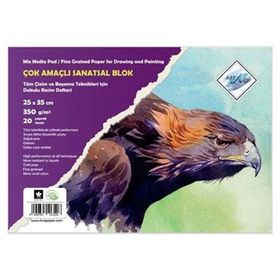 Art Liva 25x35 cm 350 gr 20 Yaprak Dokulu Sulu Teknik Sanatsal Resim Defteri