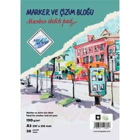 Art Liva A4 190 gr 20 Yaprak Spiralli Marker ve Çizim Defteri