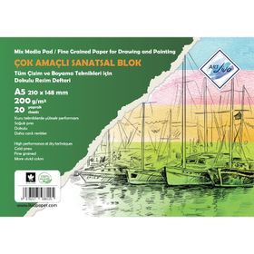 Art Liva SD-102 Multi Teknik Dokulu Sanatsal 35x50 cm 20 Sayfa Resim Defteri