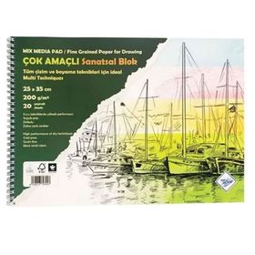 Art Liva SD-105 25x35 cm 20 Yaprak 200 gr Multi Teknik Dokulu Sanatsal Resim Defteri