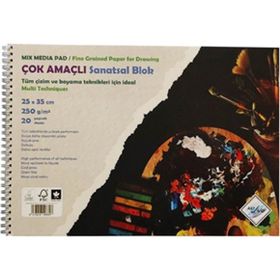 Art Liva SD-201 Sulu Teknik Dokulu Sanatsal 25x35 cm 20 Sayfa Resim Defteri
