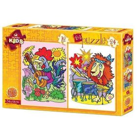 Art Puzzle 12+24 Müzisyen Hayvanlar Puzzle