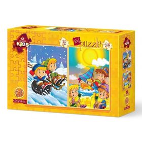 Art Puzzle 12+24 Parça Mevsim Yaz-Kış Puzzle