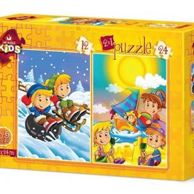 Art Puzzle 12+24 Parça Mevsim Yaz-Kış Puzzle