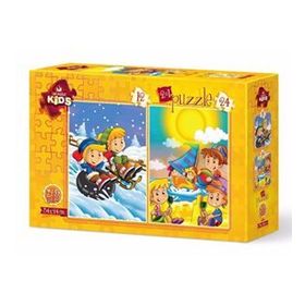 Art Puzzle 12+24 Parça Mevsim Yaz-Kış Puzzle