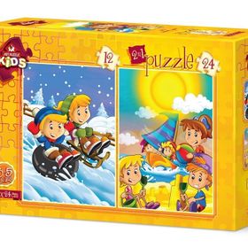 Art Puzzle 12+24 Parça Mevsim Yaz-Kış Puzzle