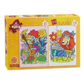 Art Puzzle 12+24 Parça Müzisyen Hayvanlar Puzzle