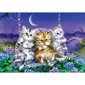 Art Puzzle 500 Parça Ayışığında Sallanan Kedicikler Puzzle