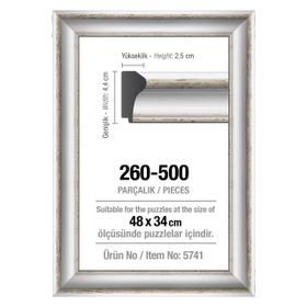 Art Puzzle 500 Parça Beyaz 48x34 cm 43 mm Puzzle Çerçevesi