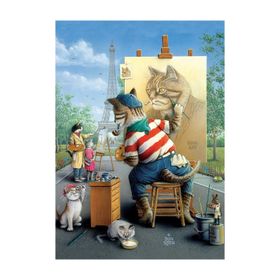Art Puzzle 500 Parça Ressam Kedi Puzzle
