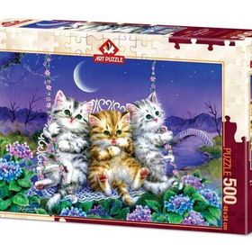 Art Puzzle 5086 Ayışığında Sallanan Kedicikler 500 Parça Puzzle