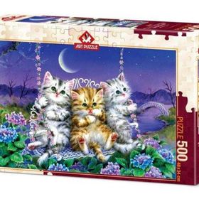 Art Puzzle 5086 Ayışığında Sallanan Kedicikler 500 Parça Puzzle