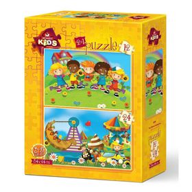 Art Puzzle 5551 12+24 Parça Eğlenen Çocuklar Puzzle