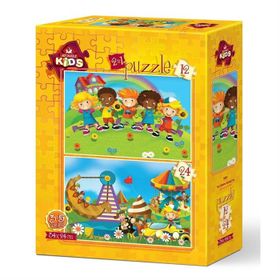 Art Puzzle 5551 12+24 Parça Eğlenen Çocuklar Puzzle