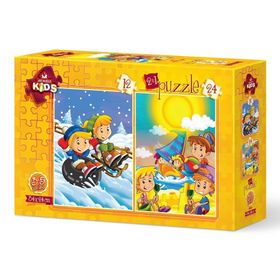 Art Puzzle 5553 12+24 Parça Yaz Kış Puzzle