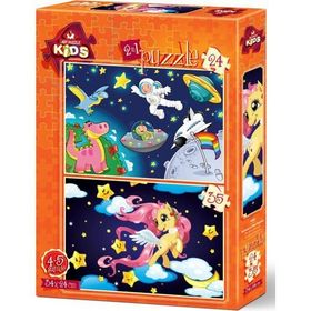 Art Puzzle Astronot ve Mini Pegasus