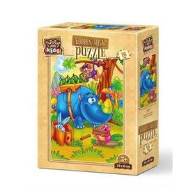 Art Puzzle Çalışkan Gergedan 16 Parça Ahşap Puzzle