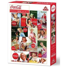 Art Puzzle Coca-Cola Vintage Kızları Kolaj 1500 Parça Puzzle
