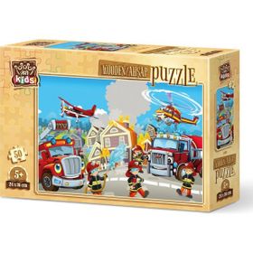 Art Puzzle Kahraman İtfaiyeciler 50 Parça Ahşap Puzzle