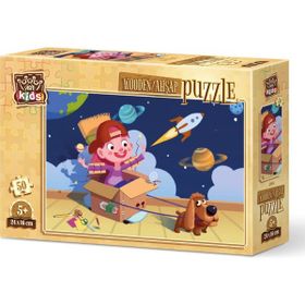 Art Puzzle Minik Astronot 50 Parça Ahşap Puzzle