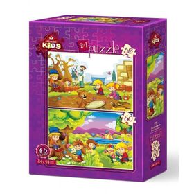 Art Puzzle Minik Botanikçiler 2'li 35+60 Parça Puzzle