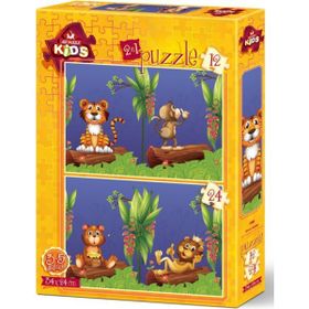 Art Puzzle Orman Dostları 12+24 Parça 2'li Çocuk Puzzle