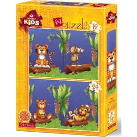 Art Puzzle Orman Dostları 12+24 Parça 2'li Çocuk Puzzle