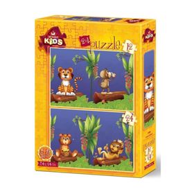 Art Puzzle Orman Dostları 12+24 Parça 2'li Çocuk Puzzle