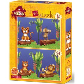 Art Puzzle Orman Dostları 12+24 Parça 2'li Çocuk Puzzle