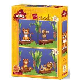 Art Puzzle Orman Dostları 2'li 12+24 Parça Puzzle