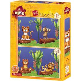 Art Puzzle Orman Dostları 2'li 12+24 Parça Puzzle