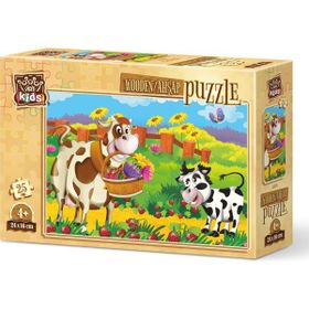 Art Puzzle Romantik İnek 25 Parça Ahşap Puzzle