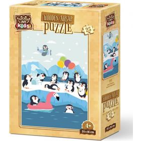 Art Puzzle Sevimli Penguenler 25 Parça Ahşap Puzzle