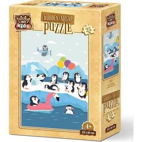 Art Puzzle Sevimli Penguenler 25 Parça Ahşap Puzzle