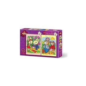 Art Puzzle Tavşanlar ve Ayı Ailesi 2'li 35+60 Parça Puzzle