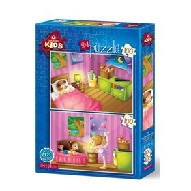 Art Puzzle Uyku Vakti ve Bale Provası 2'li 100+100 Parça Puzzle
