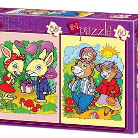 Art Tavşanlar ve Ayı Ailesi 35+60 Parça Puzzle