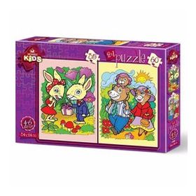 Art Tavşanlar ve Ayı Ailesi 35+60 Parça Puzzle